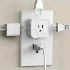 5-Port Multi Outlet Splitter Adapter - Space-Saving Power Extension with Univers