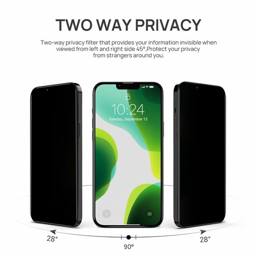 2x Privacy Tempered Glass Screen Protector F iPhone 16 15 14 13 12 11 Pro Max XR - Picture 2 of 37