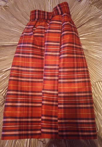 Christmas Red Plaid Skirt Bow Flare Size 16 XL Extra Large Holiday Blue White  - Picture 24 of 24
