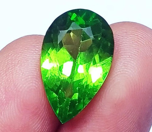 Peridot Birnenform loser Edelstein 10,10 ct zertifiziert mit kostenlosem Geschenk - Bild 3 von 10