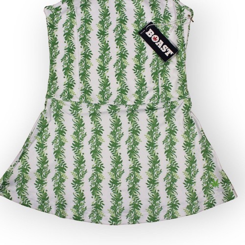NEW Girls Small BOAST USA Tennis Flora P Dress White Green Racerback FreeShip - Picture 5 of 16
