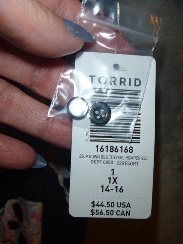 NEU MIT ETIKETT TORRID SLEEP superweicher Batik Totenkopf Strampler Torrid Größe 2... WOW! - Bild 5 von 6