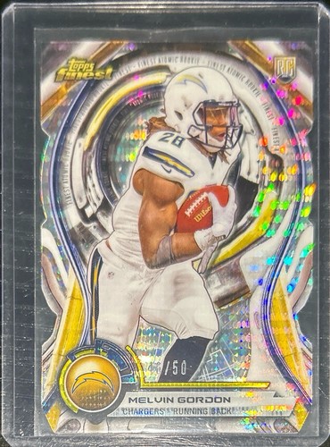 2015 Topps Finest Melvin Gordon Atomic Rookie Die-Cut Pulsar Refractor /50 RC