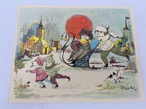 1965 Björn Wiinblad "Seasons in Denmark" Oversized Prints 7"X9" - Frühling fehlt - Bild 2 von 7
