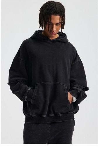 Men Unisex Hoodies Hoodie Pullover Acid Wash Heavyweight Cotton Sweatshirts - Picture 9 of 23