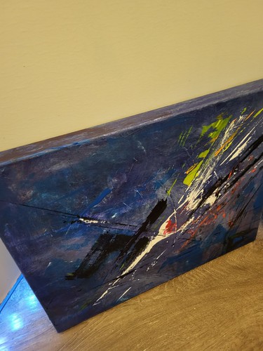 GALERÍA ESTIRADA Profesional Abstracto Outsider Pieza de Arte Acrílico Contemporáneo - Imagen 12 de 17