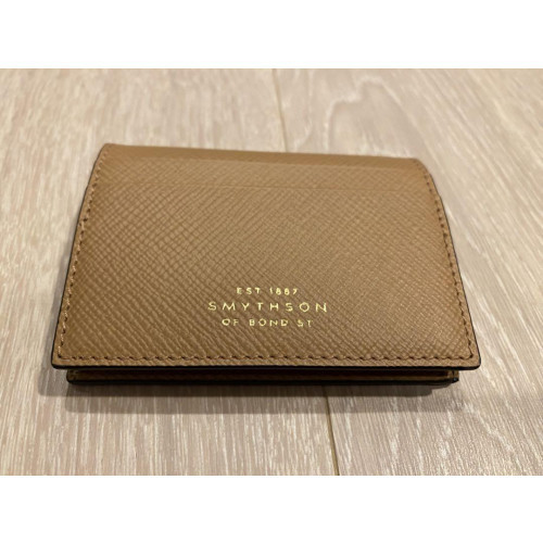 Smythson Panama Leather Coin Case with Box Rosewood Color EX Smythson Panama Leather Coin Case with Box Rosewood Color EX