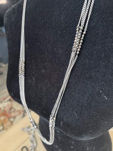 Conjunto de collar y pendientes Joan Rivers Classics Collection tono plata multihilo - Imagen 4 de 8