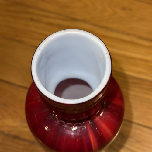 Antike LOETZ Glas Vase rot marmoriert - wunderschön 7,5” hoch & 3,5” an der breitesten Stelle - Bild 8 von 14