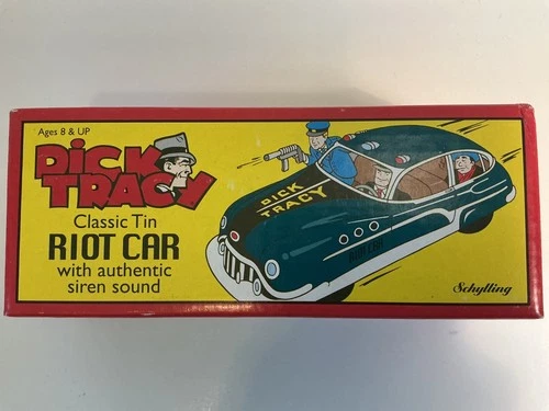 2002 Schylling Dick Tracy Tin Riot Car w/ Authentic Siren Sound MIB