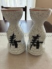 Set of 2 Retro Sake Bottle Tokkuri Drinking Vessel Japanese Pottery Tableware