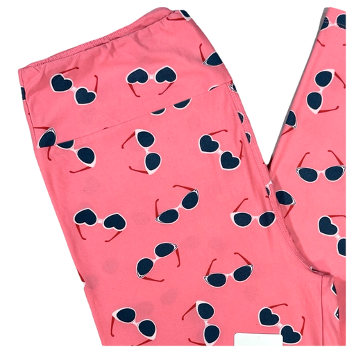 NUOVI occhiali da sole TC LuLaRoe leggings alti e curvy (taglia 12-18) cuore rosa morbidi - Foto 2 di 12