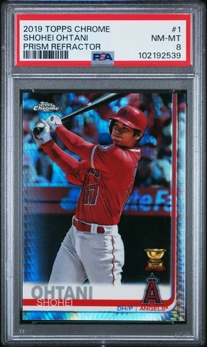 2019 Topps Chrome Shohei Ohtani #1 Prism Refractor PSA 8 ANGELS