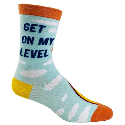 Youth Get On My Level Socks Funny Tall Giraffe Novelty Graphic Footwear - Picture 7 of 9