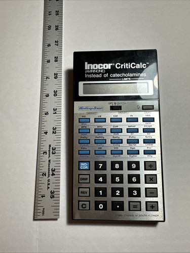 Vintage Clinical Calculator Inocor CritiCalc 1980s Medical Calculator - Picture 5 of 8