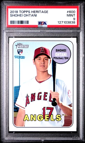 2018 TOPPS HERITAGE #600 SHOHEI OHTANI ROOKIE RC - PSA 9 MINT