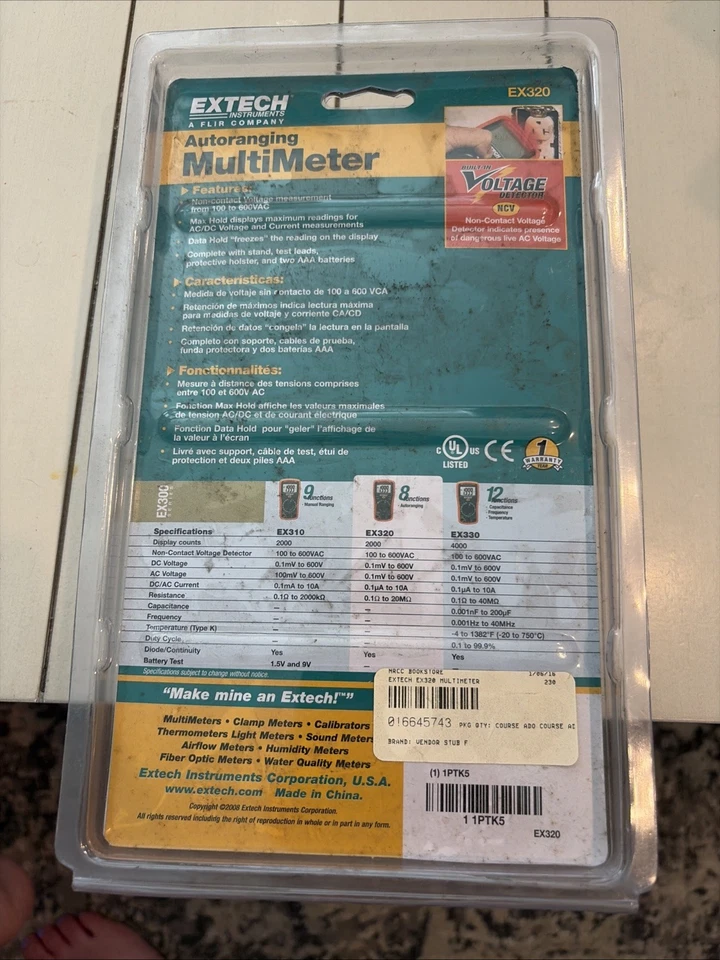 New In Package Extech EX300 Auto Ranging Multimeter 600V AC - Image 2 of 2
