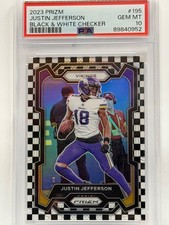 2023 Panini Prizm - Justin Jefferson #195 Black & White Checker Vikings PSA 10 