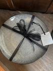 Akcam Turkish Glass Dessert Plate Graphite Sparkle Glitter Holiday - Set 4