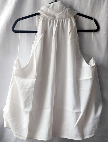 Banana Republic Satin Halter Tie Neck Blouse Womens XXL Snow Day White ~ New - Bild 5 von 9
