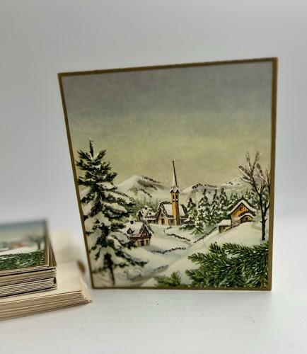 Vintage Weihnachtskarten unbenutzt Made in Italy geprägt Gold Akzent Qualität - Bild 4 von 10