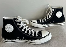 Converse Trainers Womens Chuck Taylor All Star Hi Leopard Edge Black Canvas Sz 9