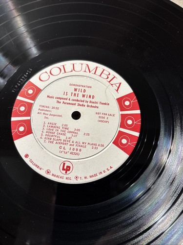 Wild is the Wind -Sound Track Featuring Johnny Mathis 1957 RARE PROMO - CL 1090 - Picture 4 of 4