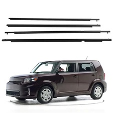4 Pcs Car Outer Door Window Moulding Trim Weatherstrip Seal Belt Compatible w...