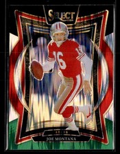 2024 Panini Select #70 Joe Montana Black & Green Prizm Shock