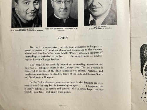 1952 Chicago Stadium Review Magazine BASKETBALL - Picture 4 of 10