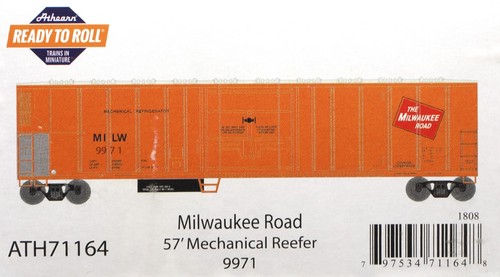 Athearn RTR HO Milwaukee Road 57' Mechanical Reefer MILW #9971 - Picture 2 of 2