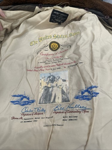 Vintage Avirex (Top Gun) Type G-1 Brown Leather Flight Bomber Jacket Size Large - Picture 23 of 24