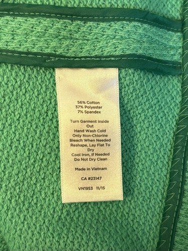 Talbots grüner strukturierter Blazer Damen 3X Waffelstrick Kragen Knopfleiste Taschen - Bild 8 von 11