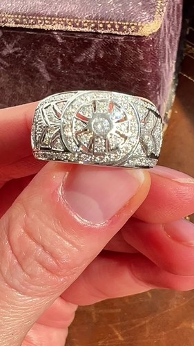 18 K 750 Weißgold 1,0 ct Brillant Damen Herren Massiver Ring 11,4 gr ! - Video 1 von 1