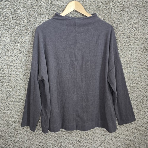J Jill Top Womens Plus 2X Gray Mock Neck Oversized Long Sleeve Casual Ladies