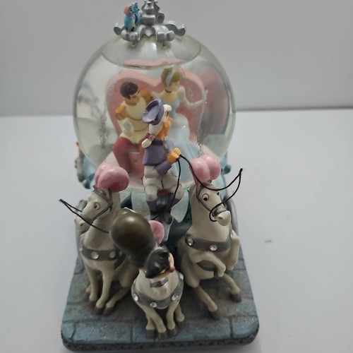 Disney  50th Anniversary Musical Snow Globe Carriage with Cinderella and Prince 