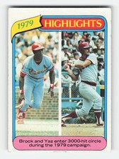 1980 Topps #1 Lou Brock / Carl Yastrzemski HL Very Good