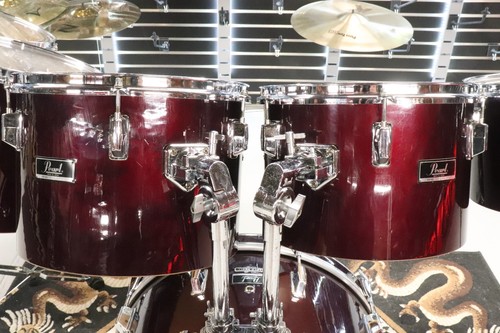 Pearl 8pc Maple Drum Kit Set Maroon 10/12/13/14/15/16/18/22" Vintage 1980's - Picture 7 of 17