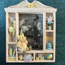 Vintage Baby Toys Teddy Bear 3d resin frame 3 1/2  x 5  pic 7  x 6  total size
