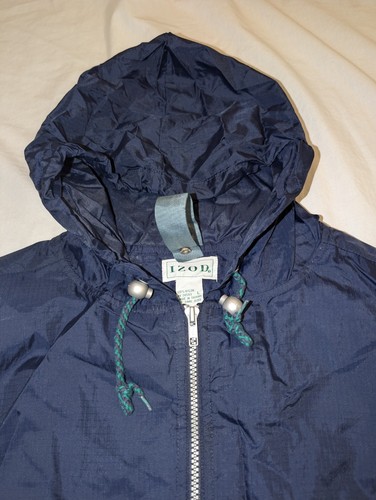 Vintage IZOD Pullover Windbreaker Jacket Men's Large- Navy Packable- Waist Clip - Picture 16 of 19