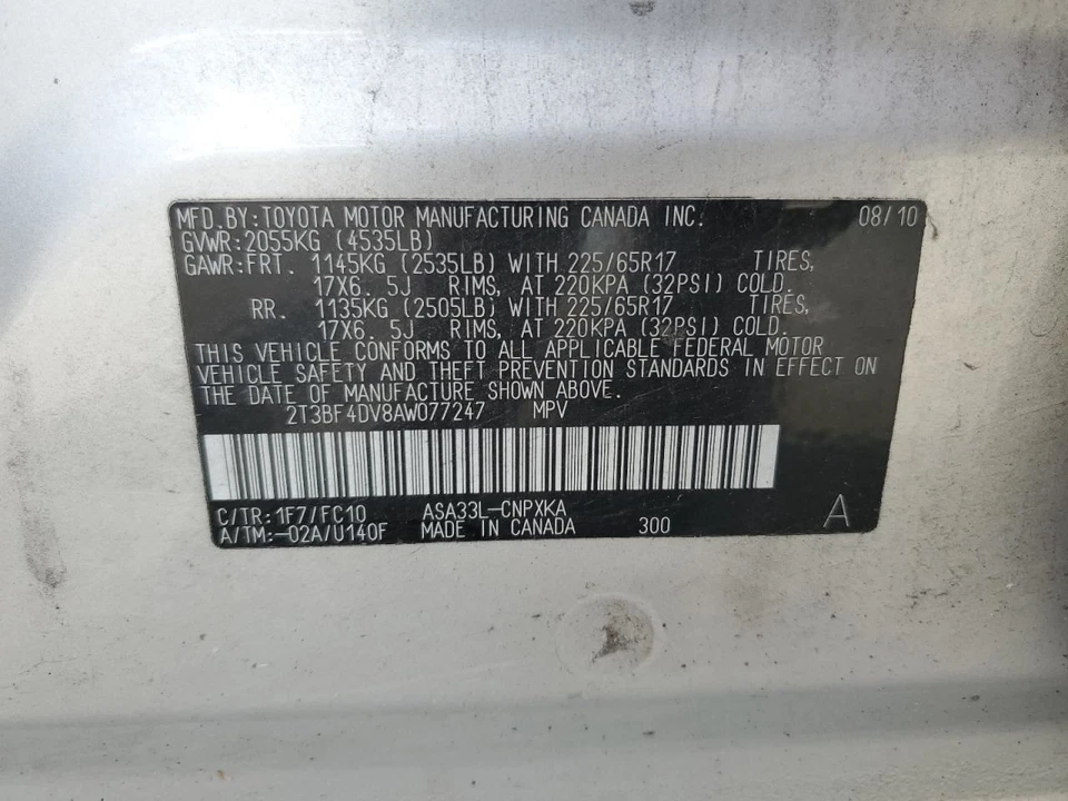 Toyota RAV4 2010 ABS actuador y conjunto de bomba usado 126 k millas OEM 545-50264B Foto 2 de 4