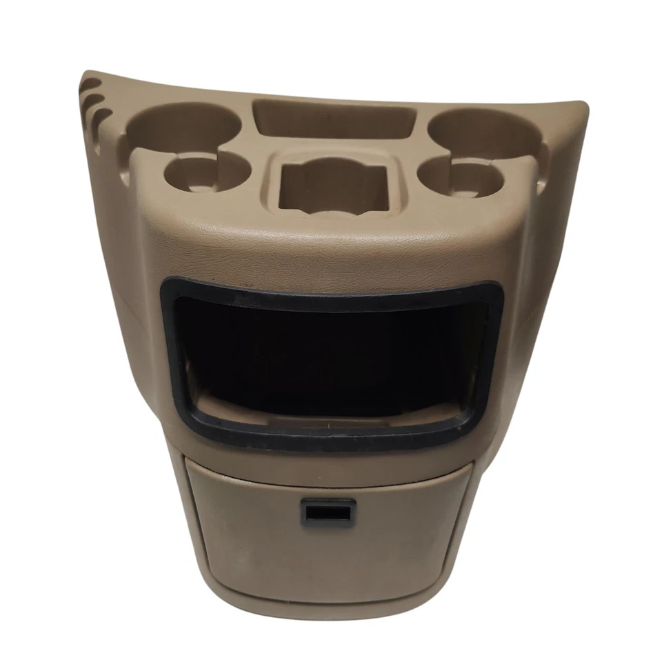 97-12 FORD ECONOLINE VAN E150 E250 E350 FRONT CENTER CONSOLE CUP HOLDER BEIGE - Image 2 of 4