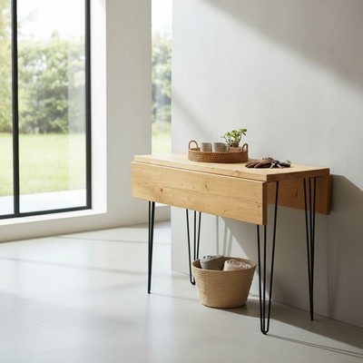 Handgefertigter Massivholz Double Drop Leaf Esstisch, ausziehbarer Klapptisch
