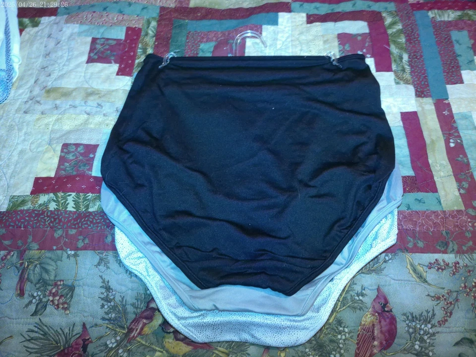 3 pares-2 bragas cortas de microfibra Olga 16030 estampado negro/gris/blanco *NUEVAS* L 7 Foto 3 de 4