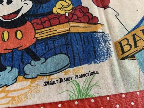 Vtg Walt Disney Productions Carnival Fair Double Sided Pillow Case W/Zipper - Picture 2 of 8