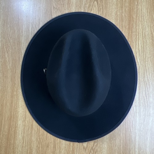 MONARCH COLLECTION WOOL FELT RED BOTTOM FEDORA HAT FLAT WIDE BRIM Bruno Capelo - Afbeelding 9 van 11