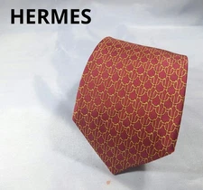 HERMES / Hermes all-over print silk tie