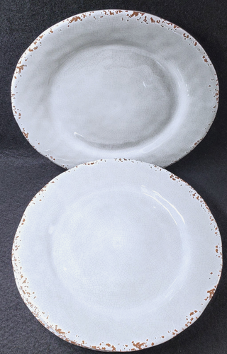 Tommy Bahama Melamine Dinner Plates , 4  - 11 ” Rustic Crackle, Tan or Grey - Picture 20 of 21