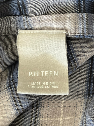 RH Teen Duvet Cover Sham Plaid Full Queen Restoration Hardware Reversible - Picture 8 of 9