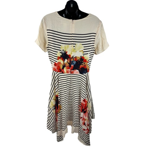 Corey Lynn Calter Anthropologie Verna Midi Dress Floral Fit N Flare Size 8 Cream - Picture 2 of 12